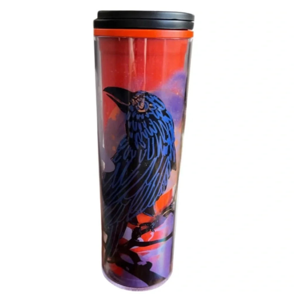 Starbucks 2022 Halloween Raven 16oz Double Walled Tumbler with Screw Top Lid